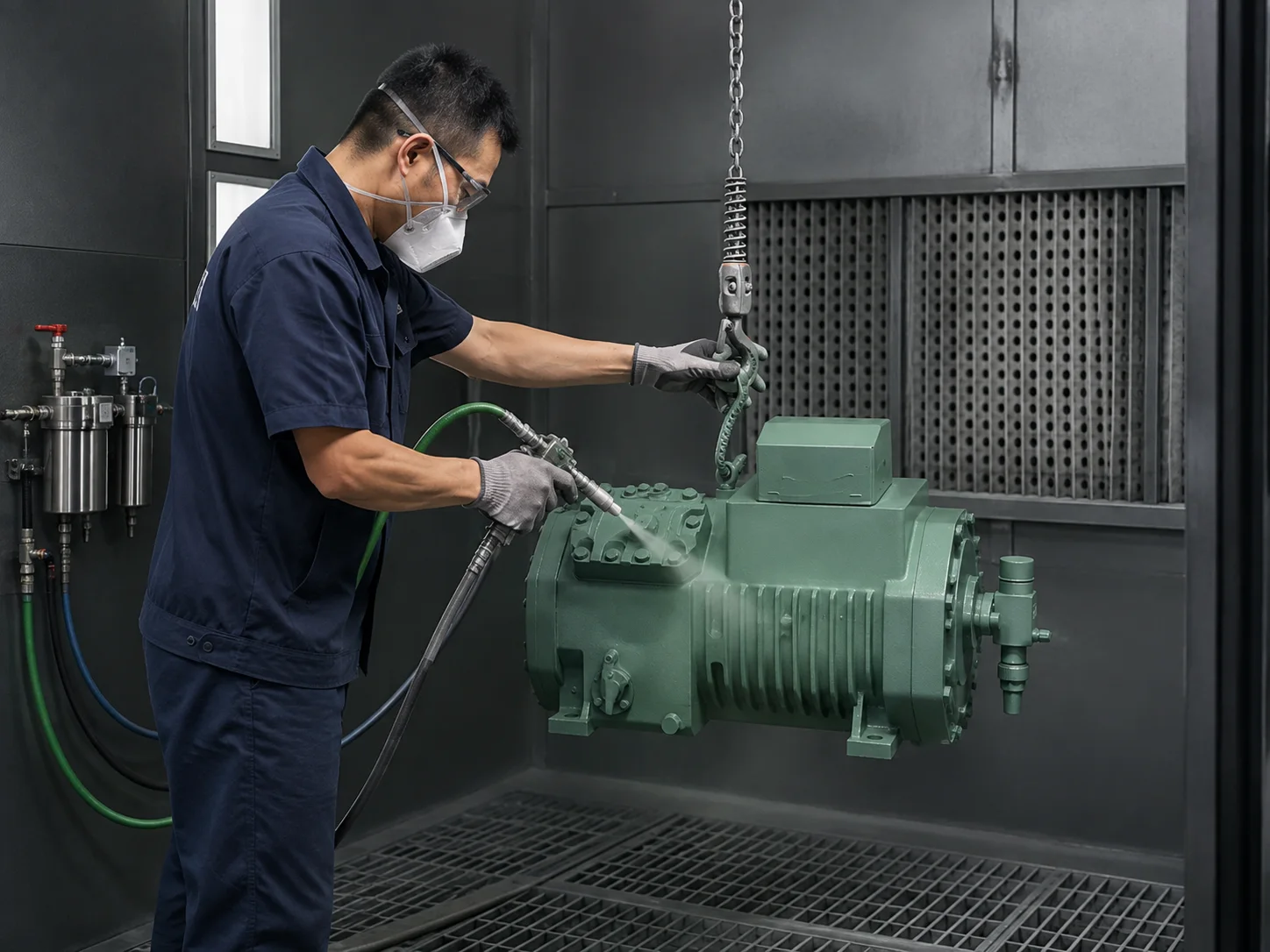 Surface finishing of a semi-hermetic reciprocating compressor